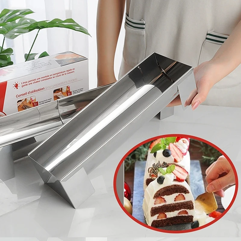 Juego de moldes para pasteles de acero inoxidable, moldes profesionales para Buche de Noël y postres, para chocolate, repostería y creaciones DIY