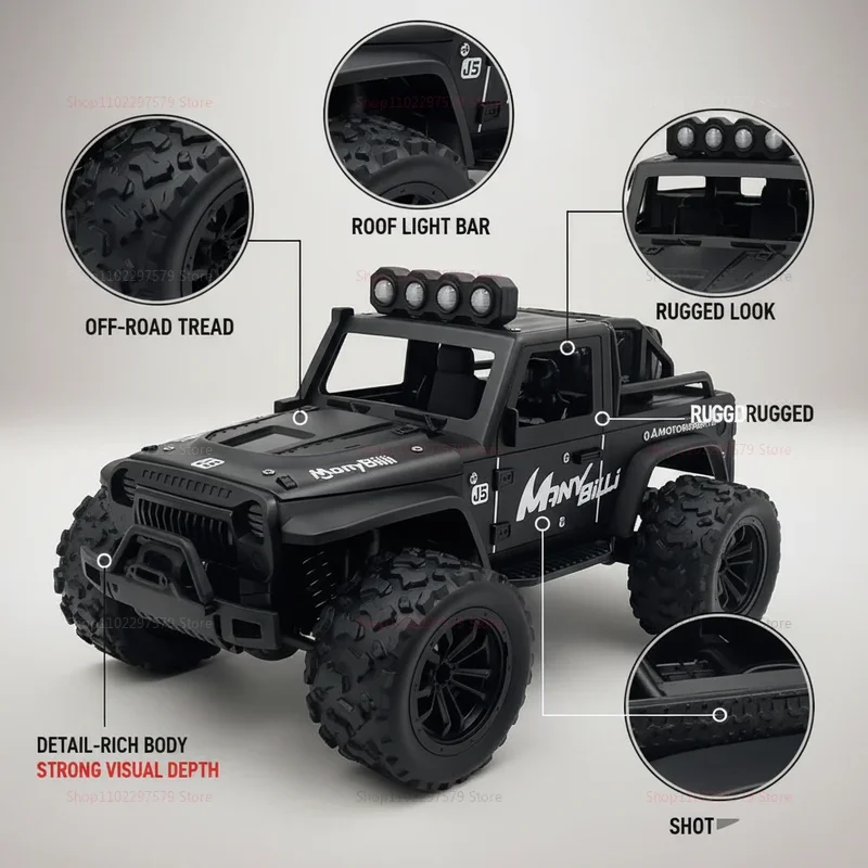 NEW 1/16 Scale Off Road RC Truck 2WD High Speed 20KmH Durable All Terrain Monster Truck for Adults Kids Remote Control Toy Gifts - view 3