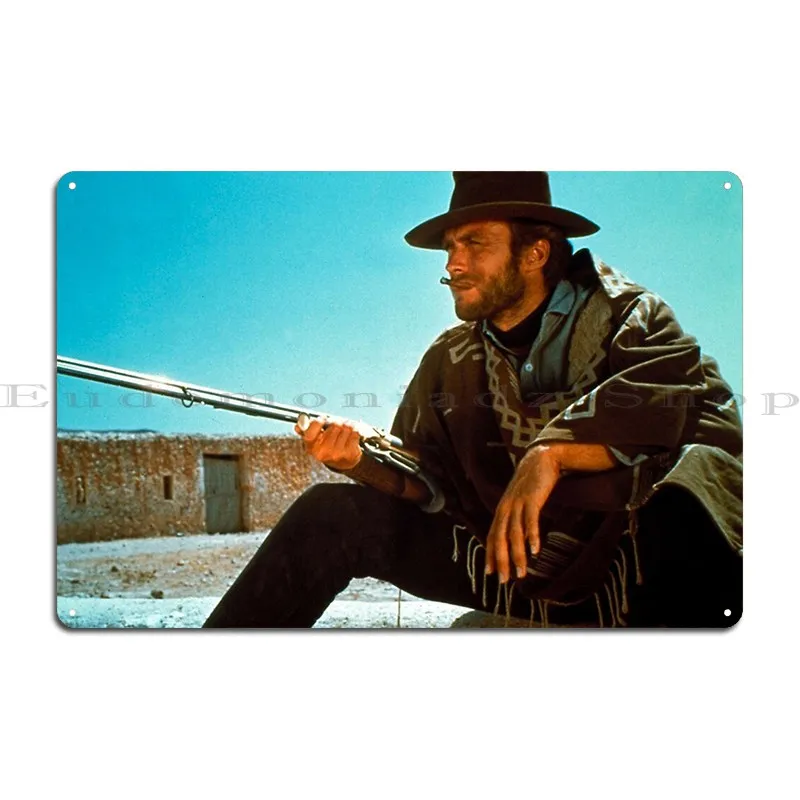 Clint Eastwood For A Few Dollars More Metal Plaque Character Mural Create Cinema Kitchen Tin Sign Poster