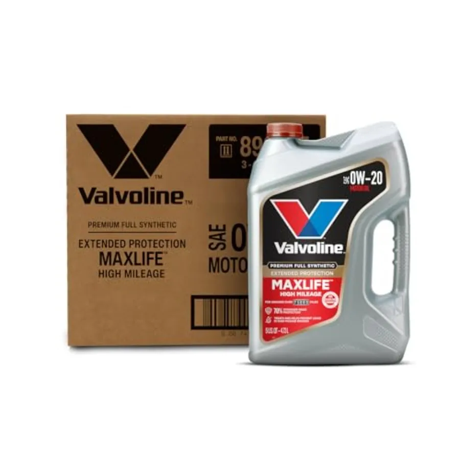 

Моторное масло Full Synthetic 0W-20 Ultra MaxLife Technology для увеличенной защиты и высоких пробегов, 5 QT, упаковка из 3 шт.