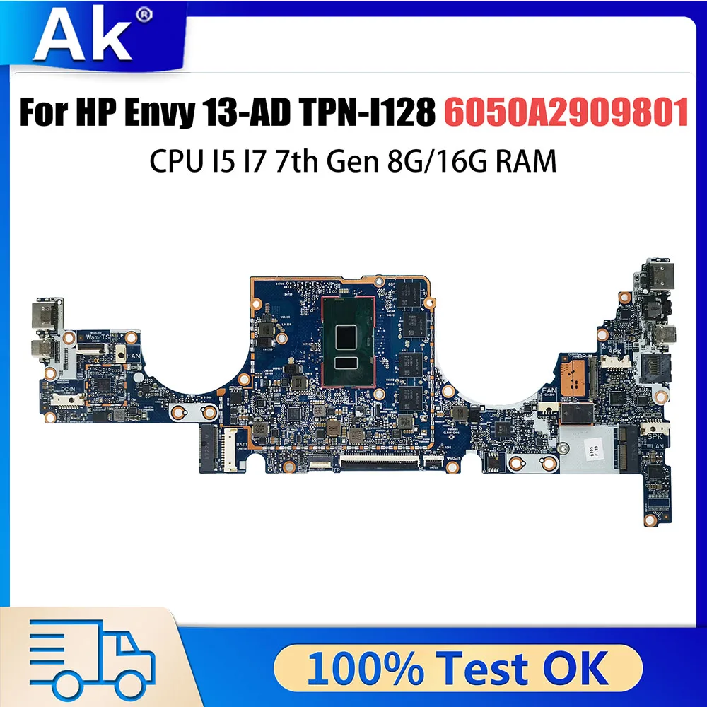 Placa base 6050A2909801-MB-A01 para portátil HP Envy 13-AD TPN-I128, CPU I7 7th Gen, 16G RAM, 926313-601