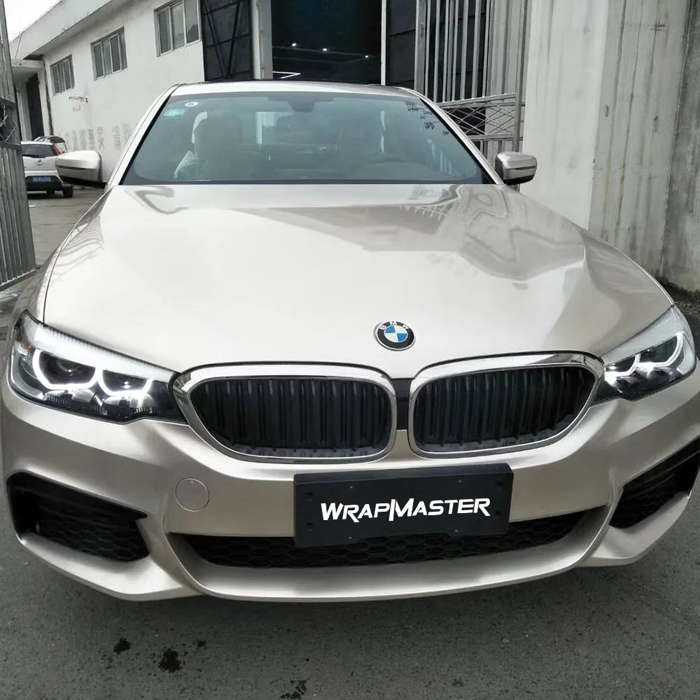 

Wrapmaster 5M/10M/18M Super Gloss PET Metallic Champaign Light Gold Anti Scratch Vinyl Material For Cars