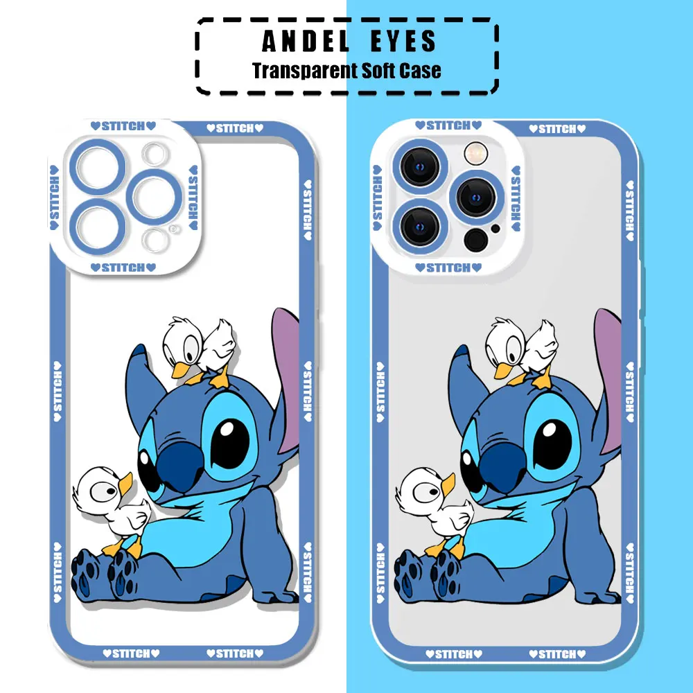 Disney Lilo Stitch Cute Phone Case For Motorola MOTO G73 G72 G71 G60S G53 G52 G32 G30 G22 G9 Edge 40 Pro Plus Transparent Cover