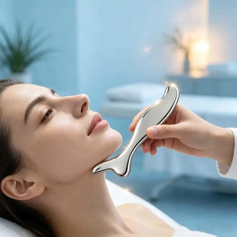 Stainless Steel Gua Sha Scraper Massager For Face Neck Body Guasha Massage Tool Facial Skin Care Guasha Board Face Massager