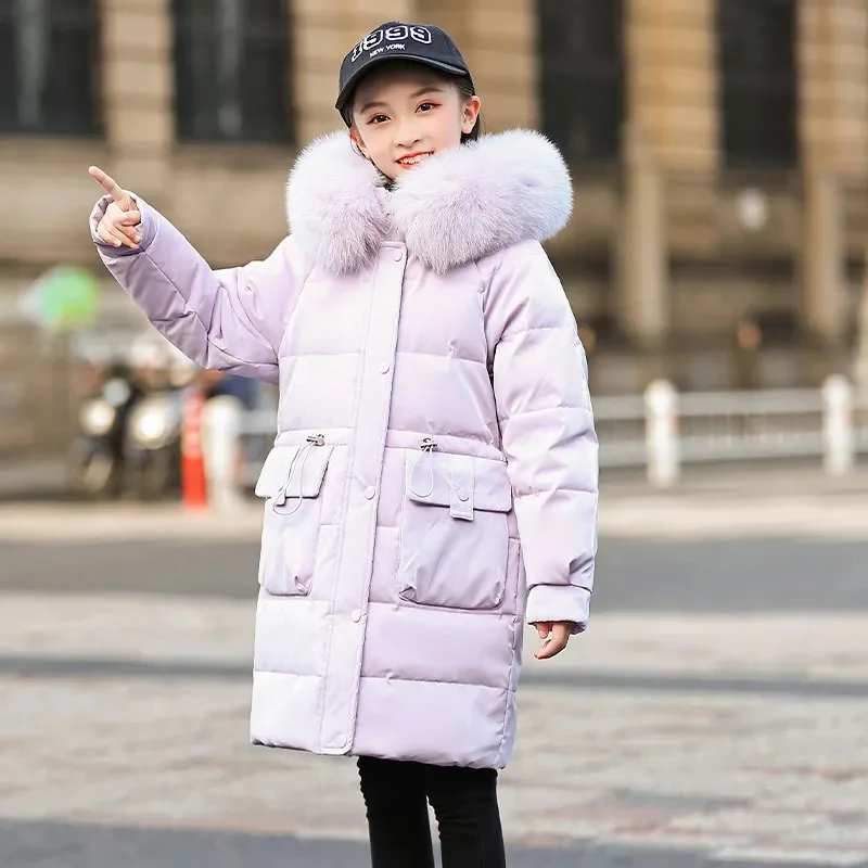 

Winter Duck Down Jacket for Girls 2023 Fashion Children Parka Thick Hooded Feather Coat Kids Garments Clothes Outerwear & Coats