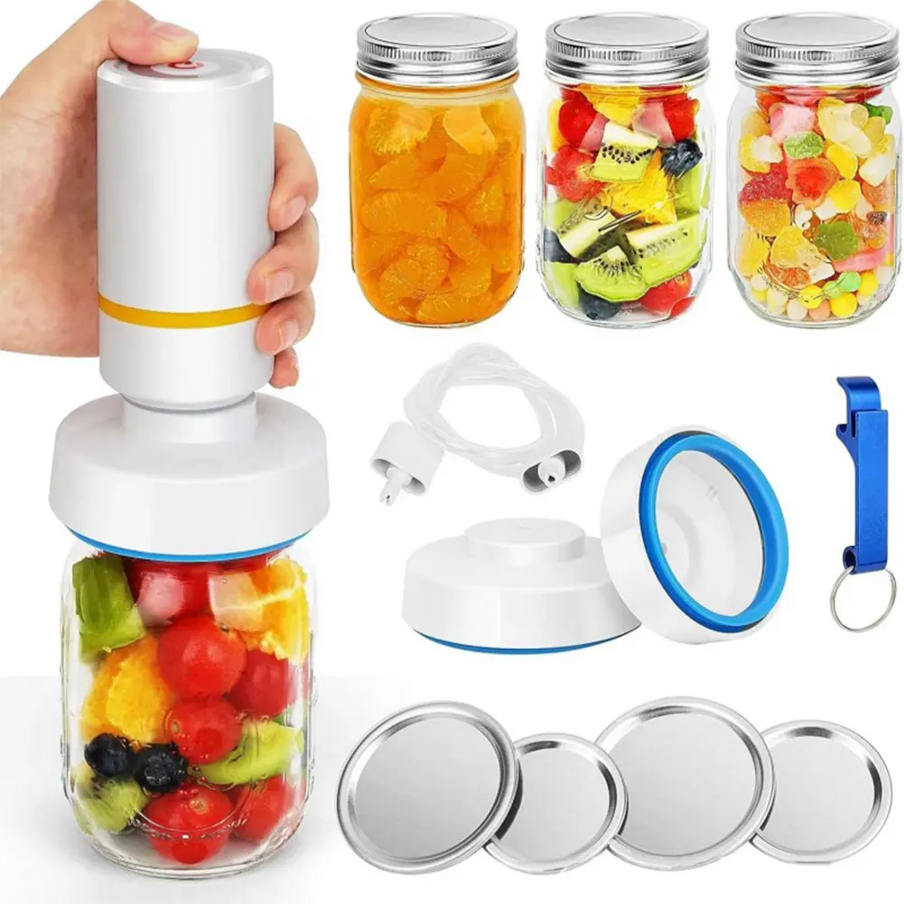 Electric Mason Jar Vacuum Sealer for Food Storage BPA Free Food Storage Vacuum Sealer Odorless Attachment Kit for Wide Mouth Jar