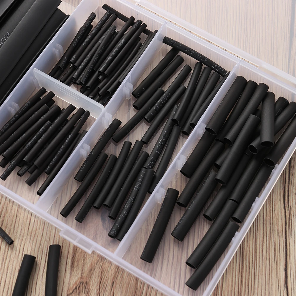 

4 Boxes Heat Shrink Tube Kit Black Polyolefin Electrical Wire Cable Insulation Shrinkable Tube Fast Flexible Anti-Aging