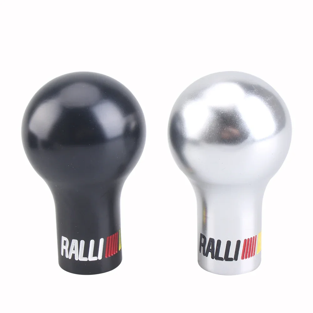 BHKEY RALLIART Universal 5/6 Speed Auto Aluminum Alloy Gear Shift Knob Black/White Car Manual Transmission (MT) for Mitsubishi