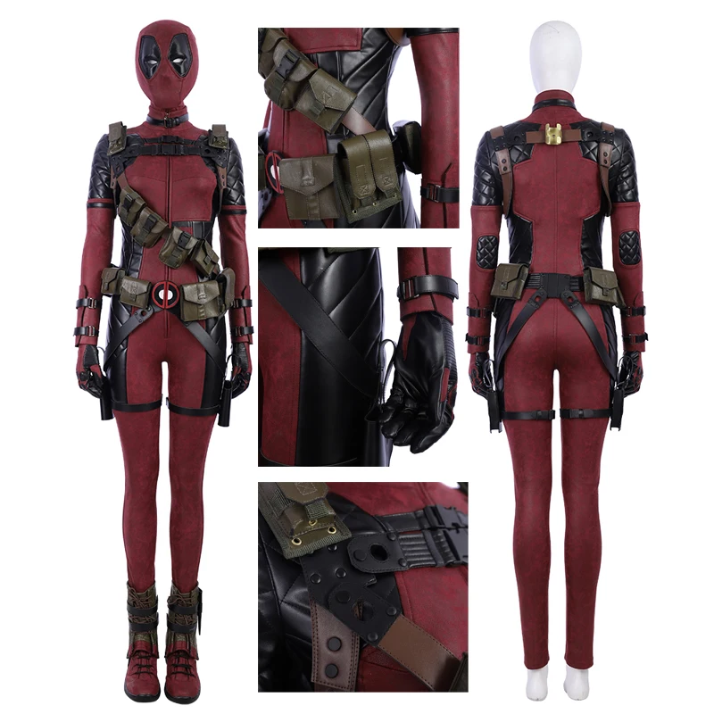 

Lady Dead Soldier Halloween Carnival Party Cosplay Costume Heroine Bodysuit With Mask Props Wanda Wilson Quality Sexy Jumpsuit