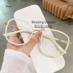 New Anti Blue Light Reading Glasses Women Men Metal Big Frame Presbyopia Eyeglasses Prescription Optical Eyewear +1 to +4 안경