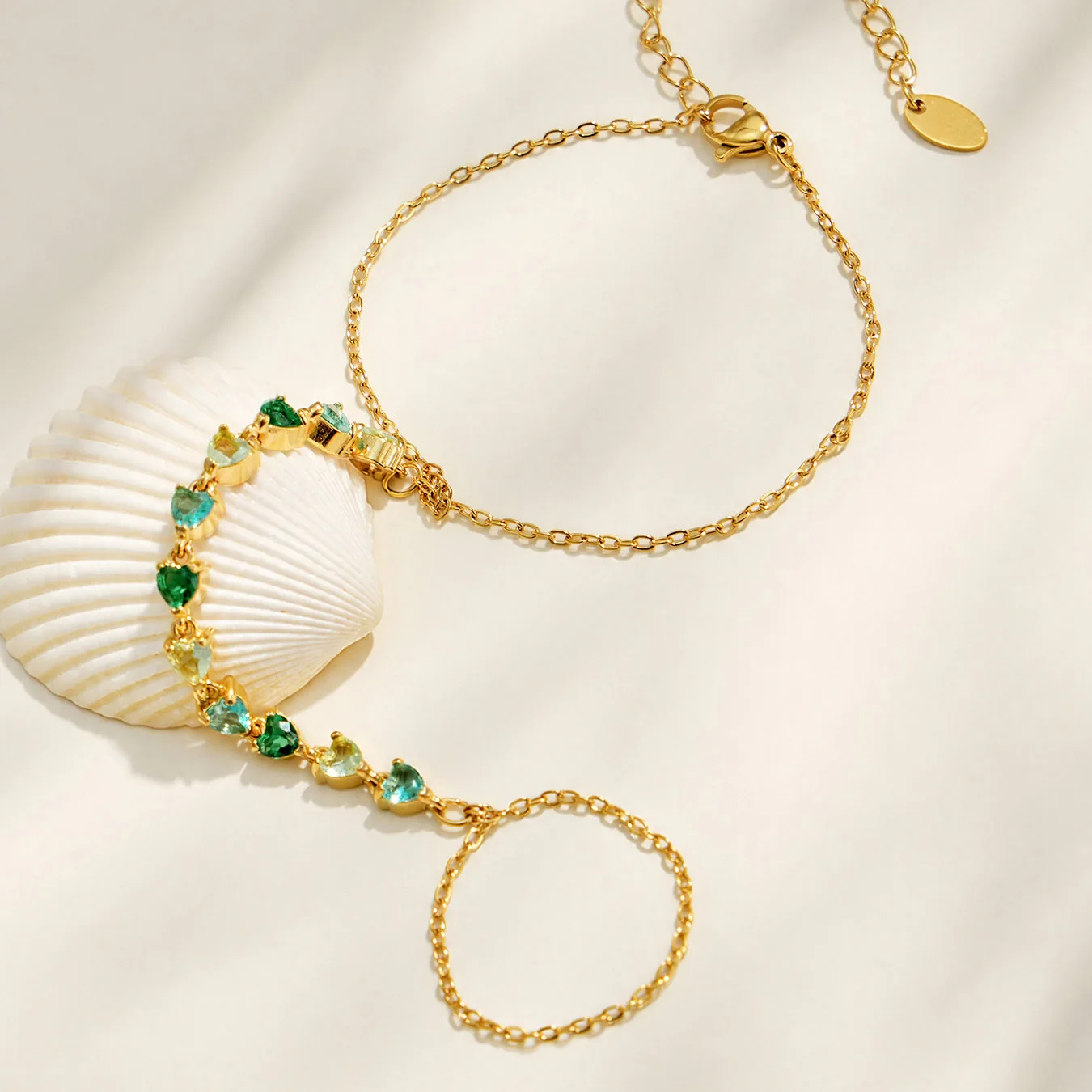 Bunte Zirkon-Handketten-Armbänder für Frauen Edelstahl-Handketten-Armband 18k Vergoldete Armbänder Luxus-Schmuckgeschenk – Detail 14