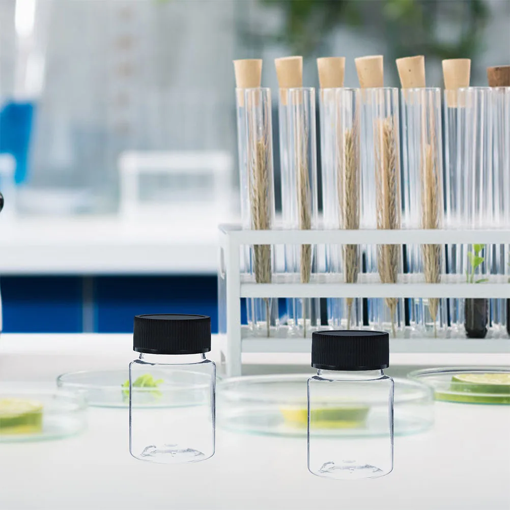 

10 Pcs Plastic Sampling Bottle Clear Bottles for Lab Big Mouth Containers Sample The Pet with Lids Liquid