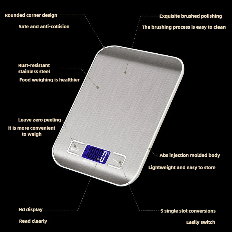 10 كجم المطبخ المنزلية ميزان إلكتروني شحن الفولاذ المقاوم للصدأ المعجنات الخبز مقياس المجوهرات طاولة صغيرة وزن دقيق #1