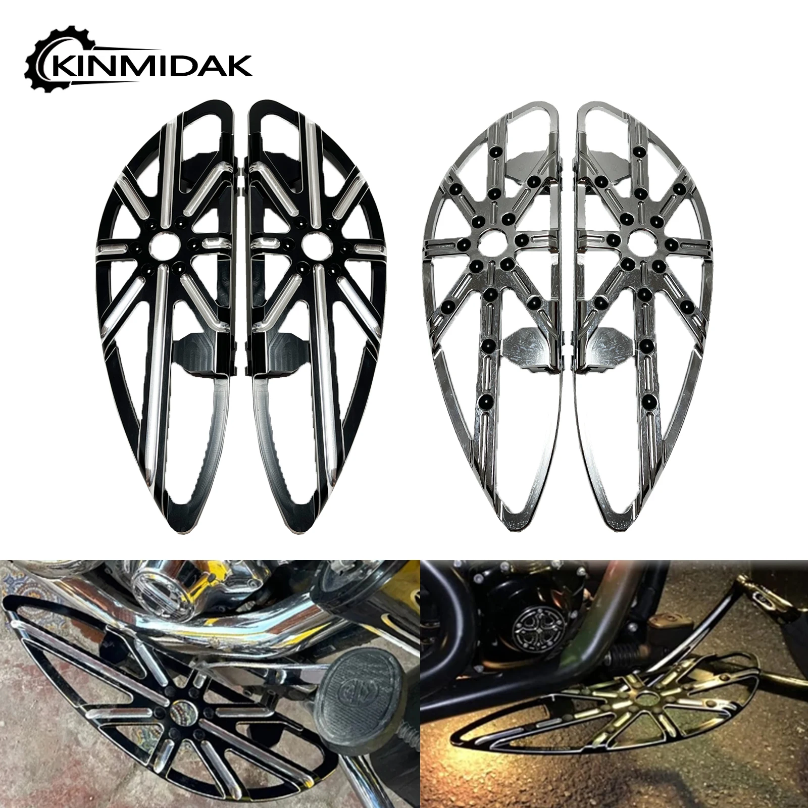 

Motorcycle Floorboards CNC Front Driver Footboards For Harley Touring Softail Dyna FLD Road Glide Road King Street Glide