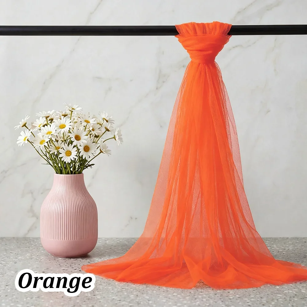 Tissu décoratif en tulle orange pour Halloween et fêtes d'anniversaire, fournitures DIY pour arche de fond, chaises et tables