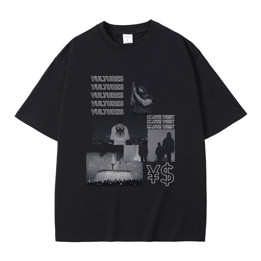 

Rapper Kanye West Ys Ty Dolla Sign Vultures Graphic Print Tshirt Men Women Fashion Hip Hop Oversized T-shirt Man Cool Streetwear