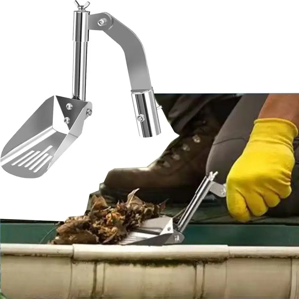 

Aluminum Alloy Gutter Cleaning Shovels Rustproof Foldable Gutter Cleaner Scoop Sturdy Multifunctional Leaf Cleaning Spoon