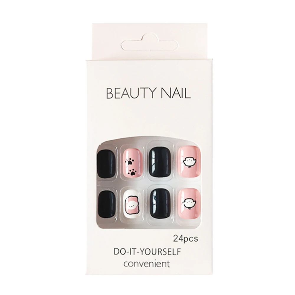 Short Fake Nail DIY Cute Colorful Long Lasting Nail Natural Wear for Lady Beauty Nail Makeup