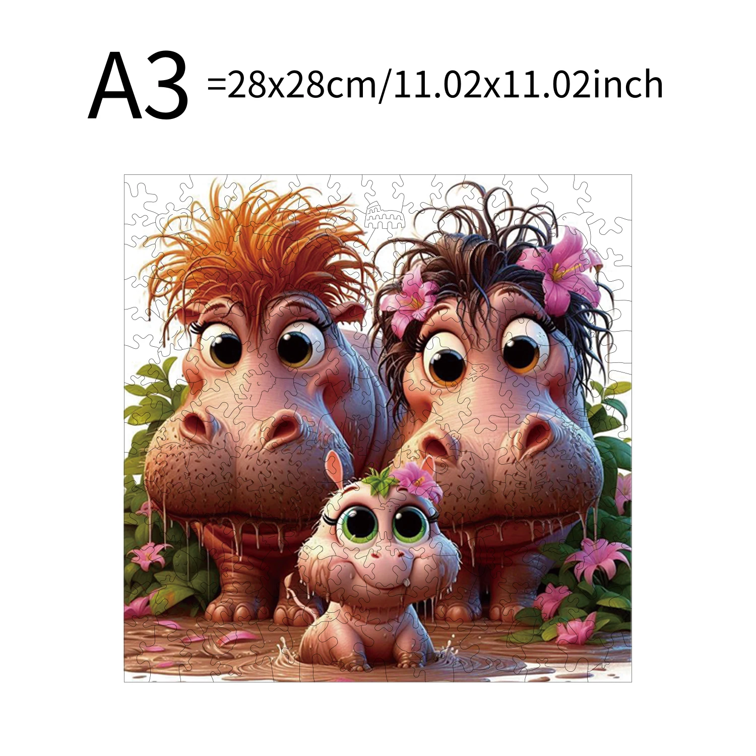 Schwein Nilpferd Tierpuzzles Hochwertiges Puzzle Holzpuzzle Bestes Weihnachtsgeschenk