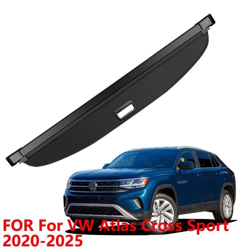 For VW Atlas Cross Sport 2020-2025 Retractable Cargo Cover Trunk Shade Privacy Shield Auto Accessory