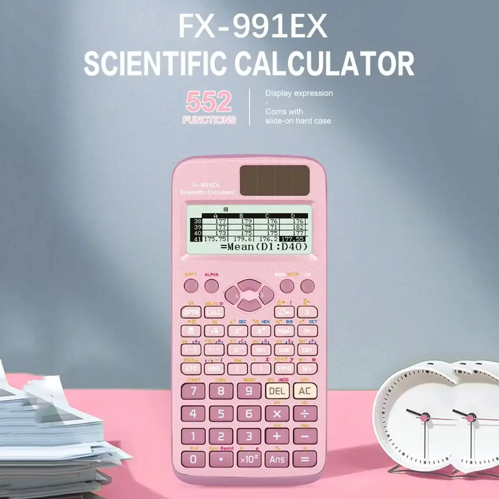 Multifunctional 552 Functions Battery Power Scientific Calculator Advanced Features Pink/blue/black FX-991EX Calculator