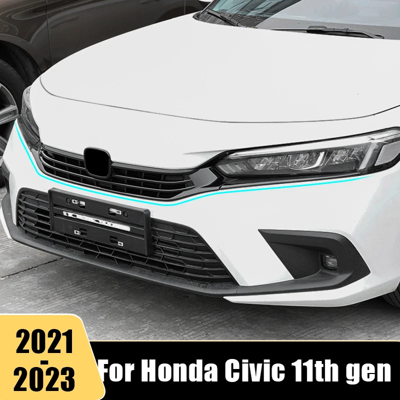 

Для Honda Civic 11-го поколения 2021 2022 2023, автомобильная Передняя Центральная сетка, Модифицированная решетка радиатора, отделочная полоса, защитная крышка, декоративные аксессуары