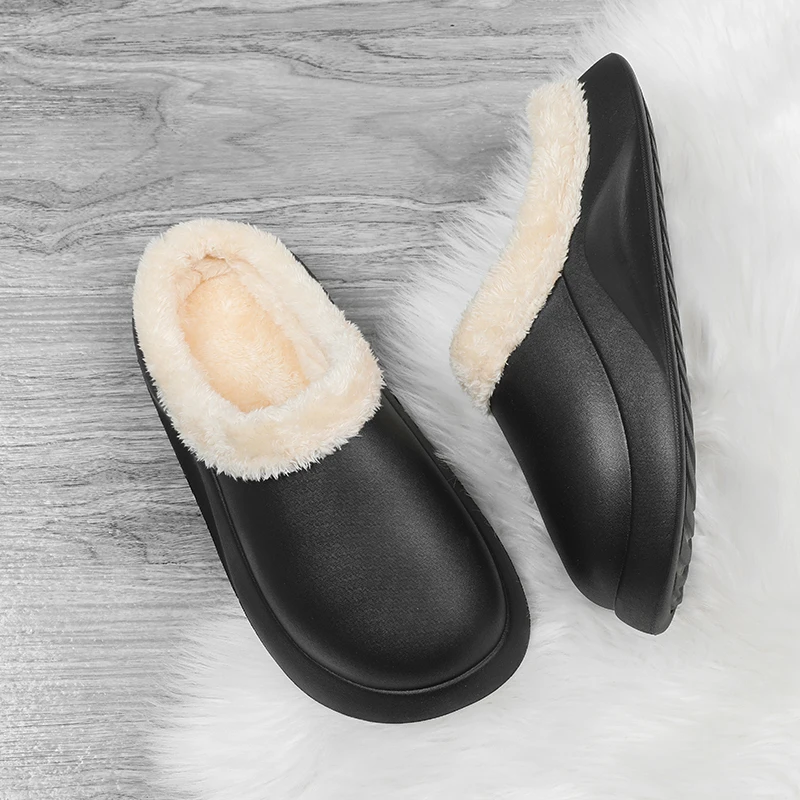 Slippers Platform Huis Katoenen Schoeisel Waterdicht Antislip Slijtvast Comfortabel Houden Warm Slip-On Plus Fluwelen Model