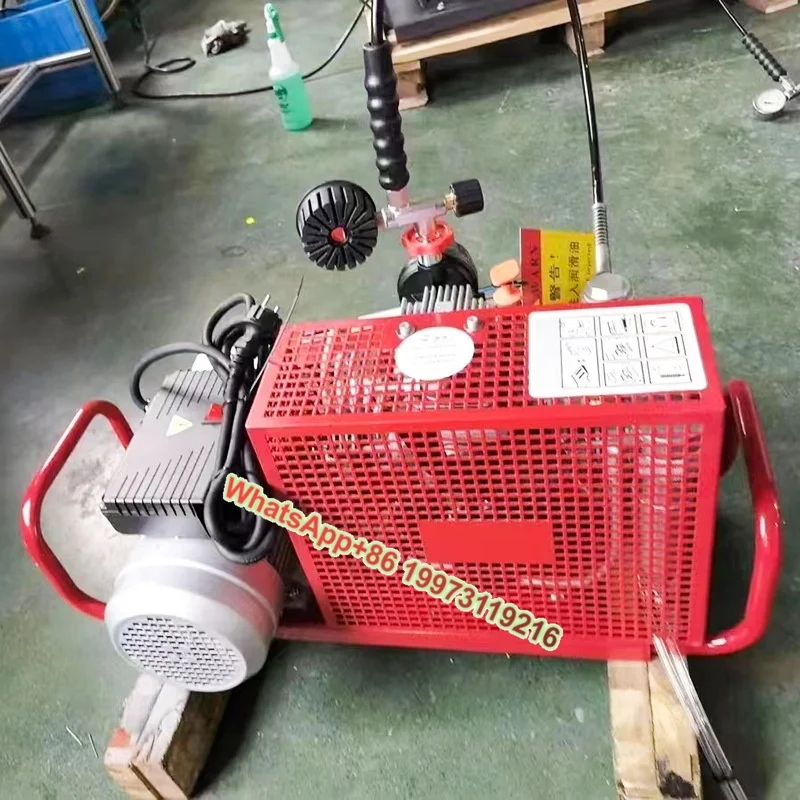 

200-300 бар, ручная остановка, 100 л, четырехцилиндровый, 4500 фунтов на квадратный дюйм/300 бар, 220 В, электрический/питановый воздушный компрессор для водных видов спорта, подводного плавания, коралла