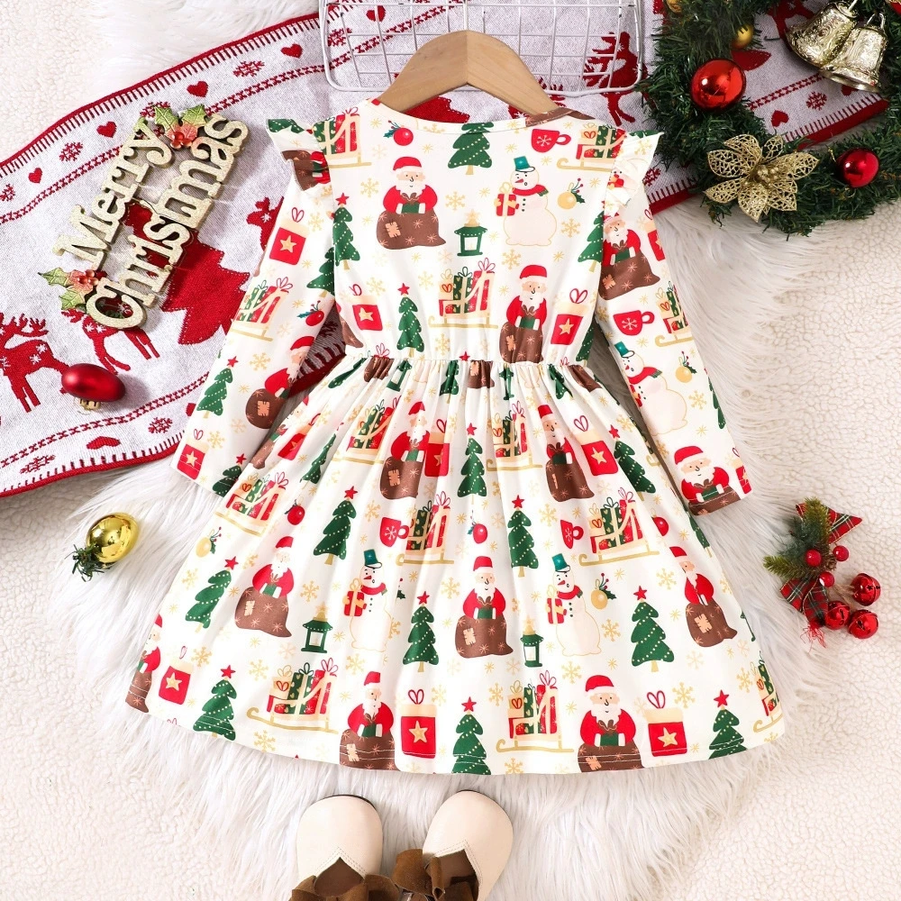 2025 Baby Girls Dress Winter Outfits Children Clothing Kids Girls Dresses For Christmas Party Outdoor For 2 3 4 5 6 7 Years