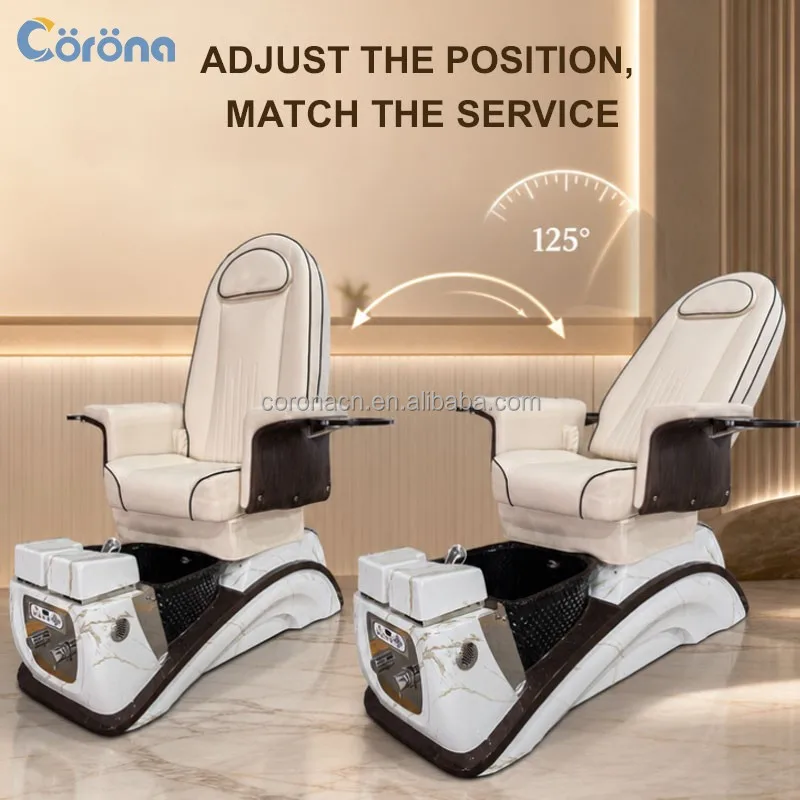 Custom Color Luxury Massage Electric Reclining Adjustable Pedicure Chair With Whirlpool For Nail Salon Spa