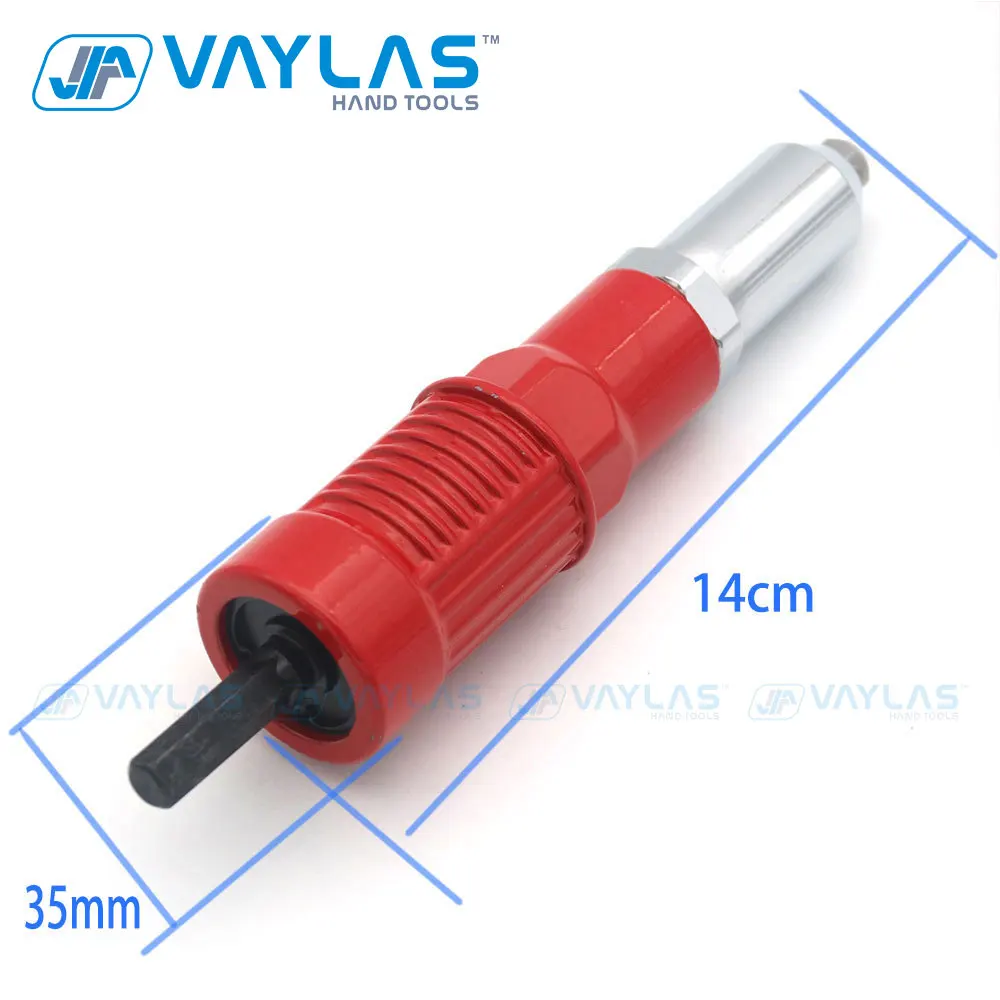Electric Pull Rivet Gun Tools Set Red/Blue Riveting Nut Drill Adapter Kit 2.4mm-4.8mm Workshop Nail Riveting Metal Supplies