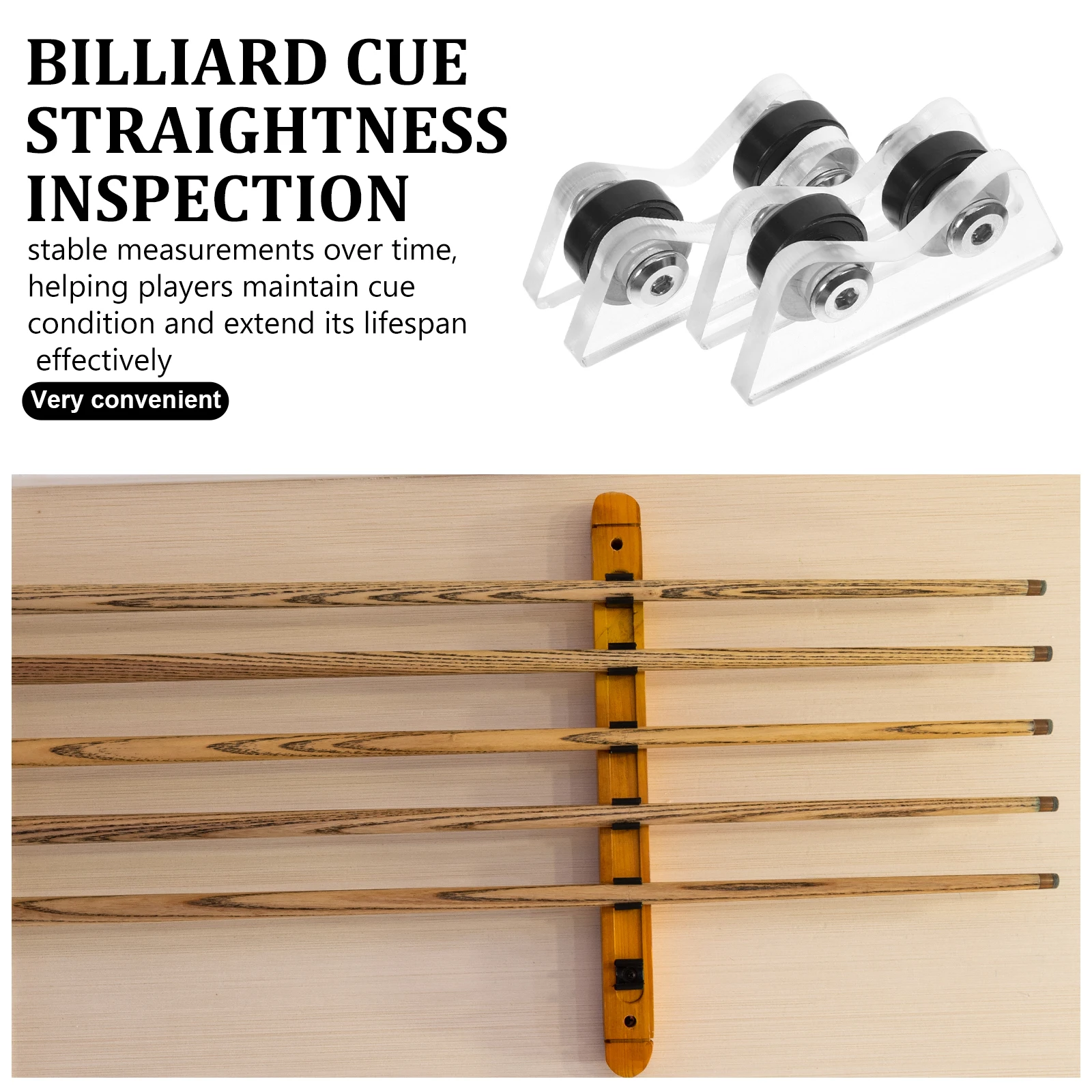 

2 Pcs Billiard Cue Accessory Billiards Tools Club Head Acrylic Roller Inspection Tester Pool Accessories