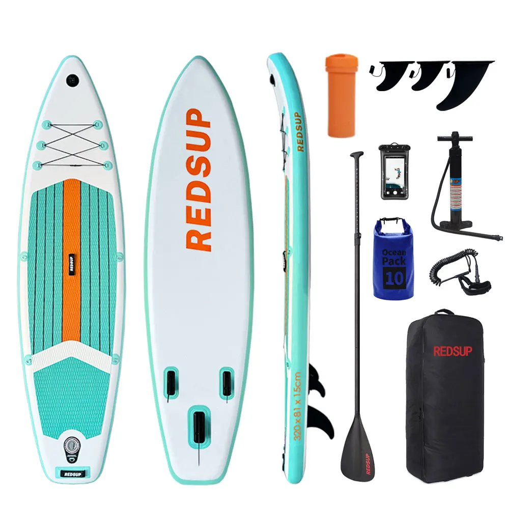 

REDSUP-3.2x0.81x0.15m Inflatable Paddle Surfboard Water Sports Surf Set With Foot Rope Air Pump Sport Fishing Sup Board Surfing