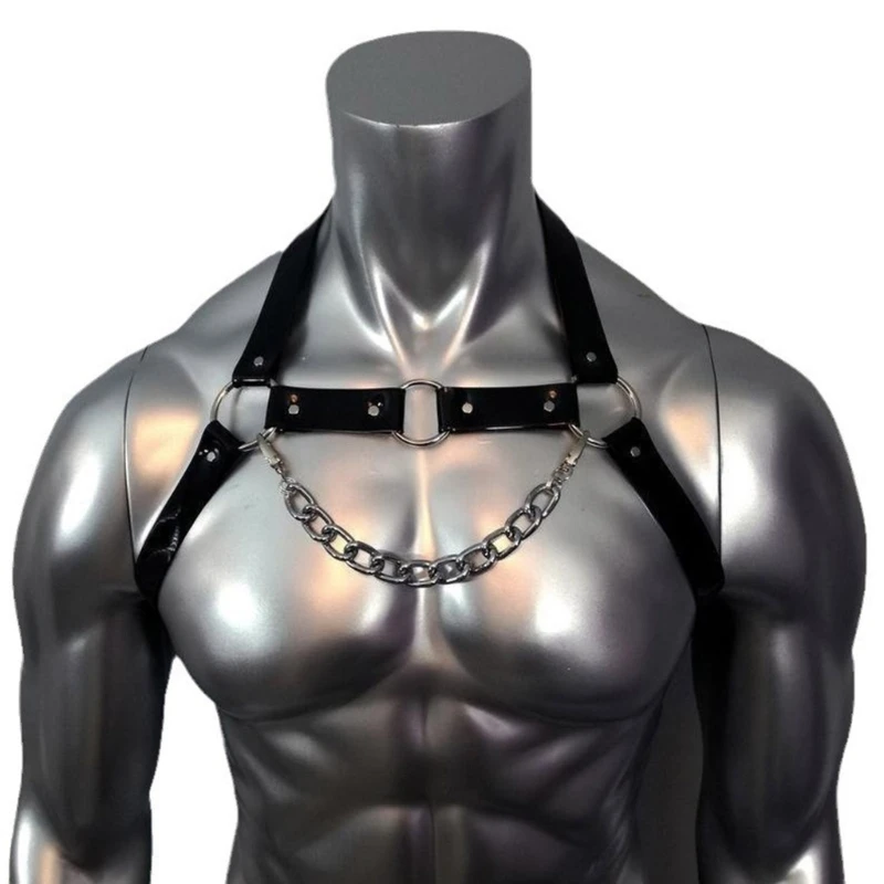 Man Chests Harness Belt Leather Shoulder Body Straps Raves Cosplays Costume Halters Belt