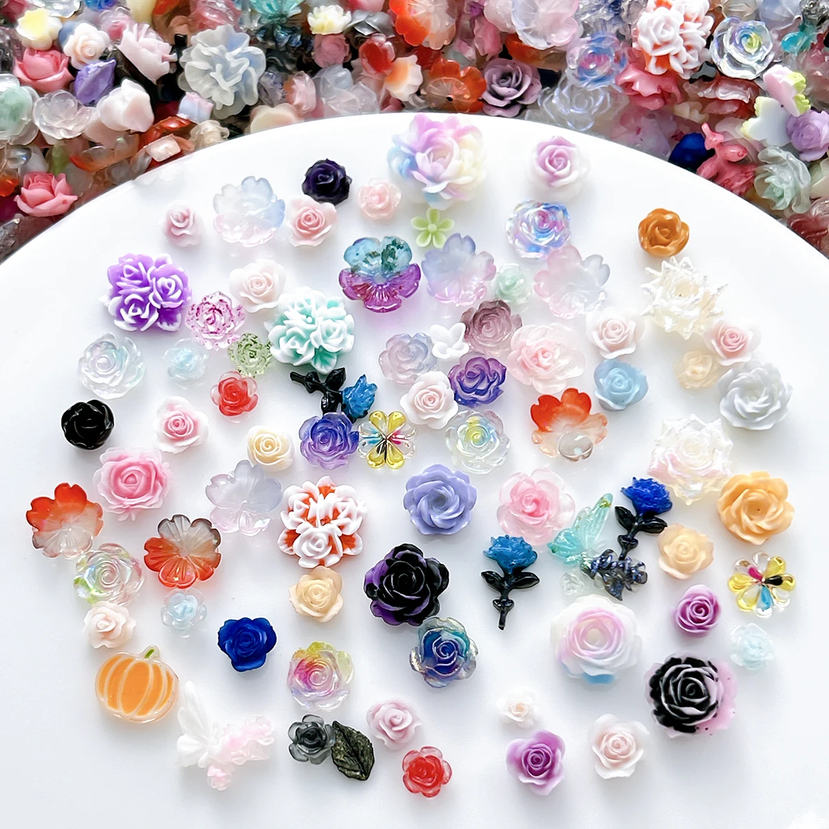 50PCS Sweet Five-petal Flower  - огляд і ціна Resin Art Rose Petals