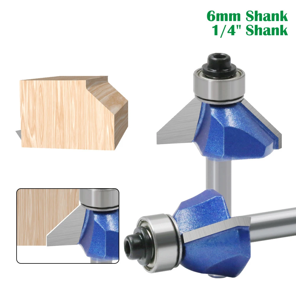 

1 шт., 1/4 дюйма, фреза с фаской, 45 градусов, профессиональная фреза с фаской, высокая твердость, легированная сталь, деревянные биты, мебель