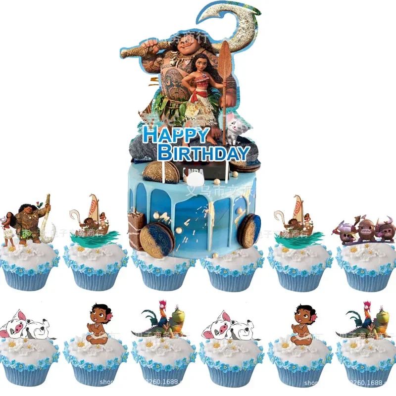 Moana2 Cake Topper Disney Movie Moana Theme Birthday Party Cake Topper Cartoon Maui Hau Children's Birthday Party Supplies