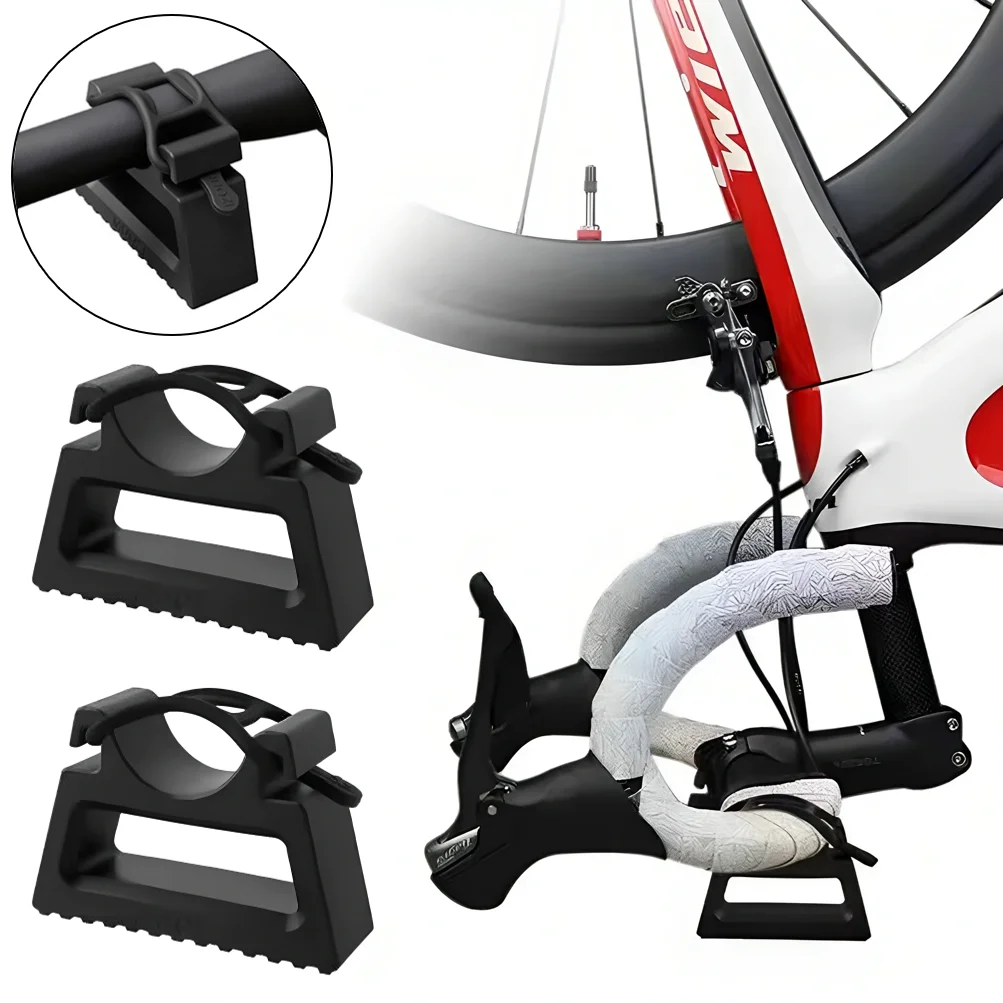 1Pair Bicycle Handlebar Stand E-Bike Inverted Parking Rack Stable Clip-On Bracket Maintenance Repair Tool For 30~34mm Grips