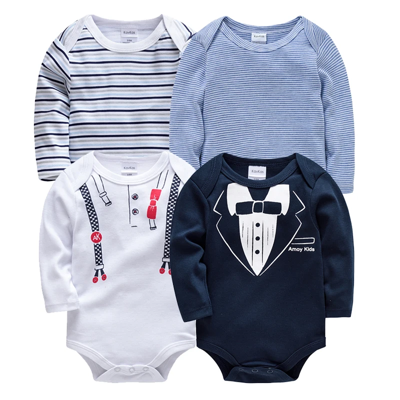 4 개/대/세트 아기 소녀 의류 붉은 사슴 크리스마스 귀여운 인쇄 아기 Bodysuit 긴 소매 어린이 Rompers 면화 3-12M