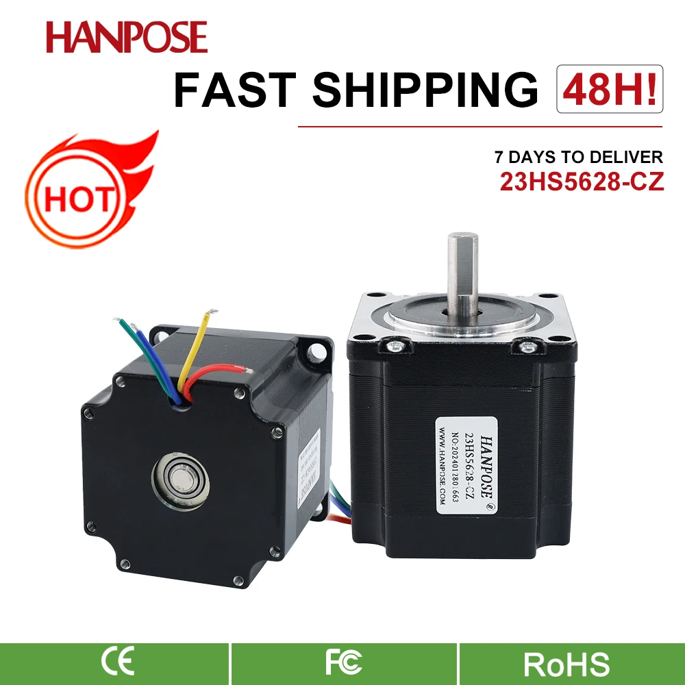 

NEMA23 57HS5628-76/100-CZ Высокоскоростной шаговый двигатель с магнитным отверстием вала, готовый до энкодера