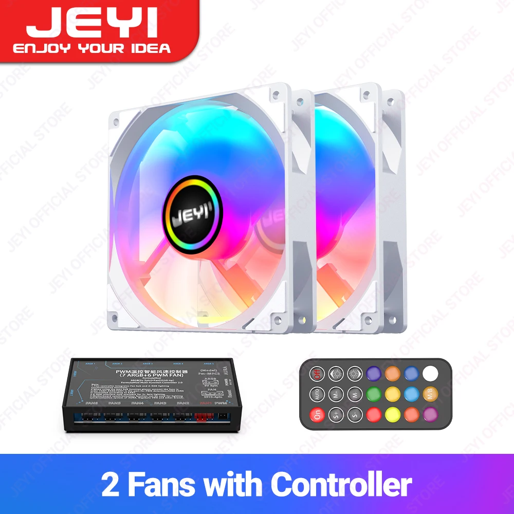 Jeyi 120Mm Pc Argb Cooling Fan Aura Sync Rgb Computer Fans Ultra Stille Heatsink Ventilator Met 4pin Pwm En 5V 3pin Argb Poort