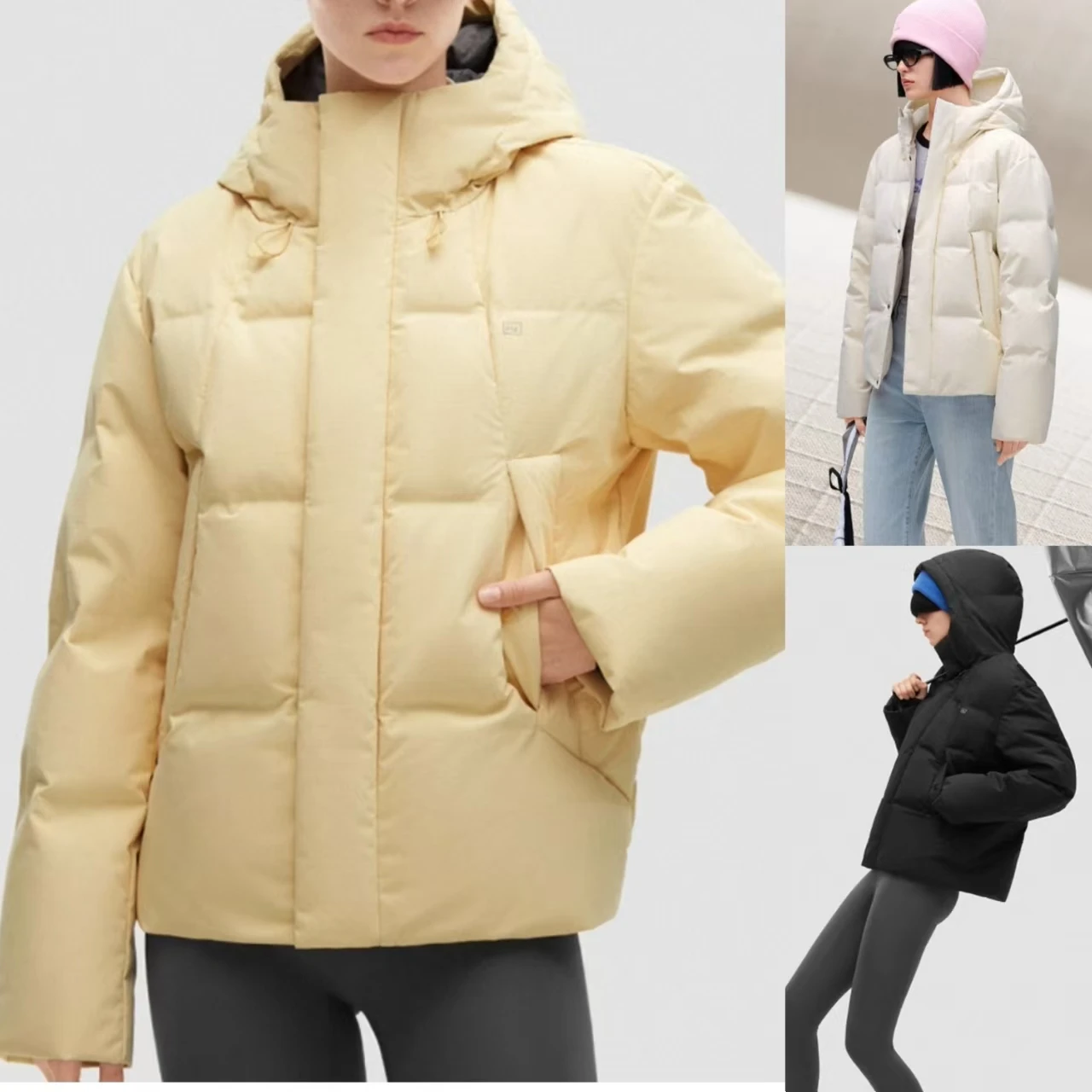 

2025 New Women's Hooded down Jacket Warmth Windproof Cold Resistant Hydrogen Gas Bread Style Coat Thickened Long Sleeve Zipper