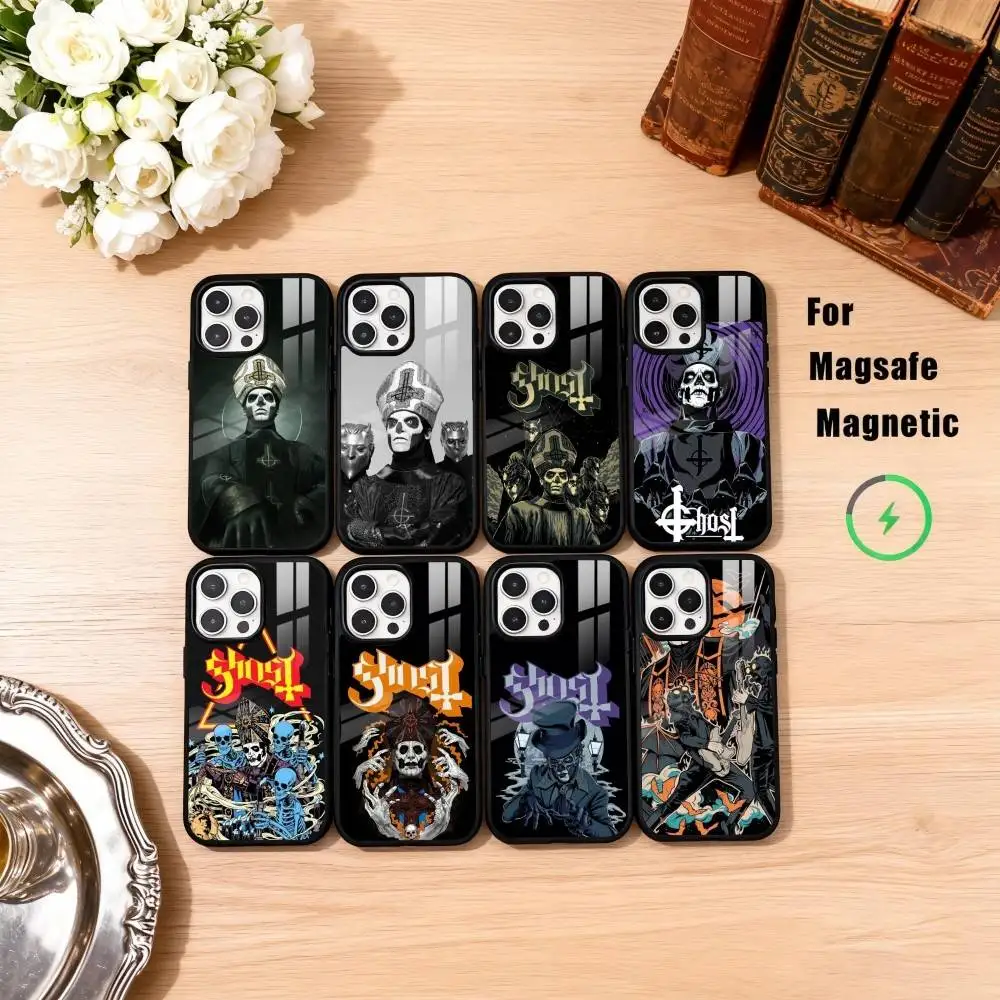 

H-Heavy M-Metal Band G-Ghost Phone Case For iPhone17,16,15,14,13,12,11 Plus,Pro Max Magnetic For Magsafe Wireless Charging