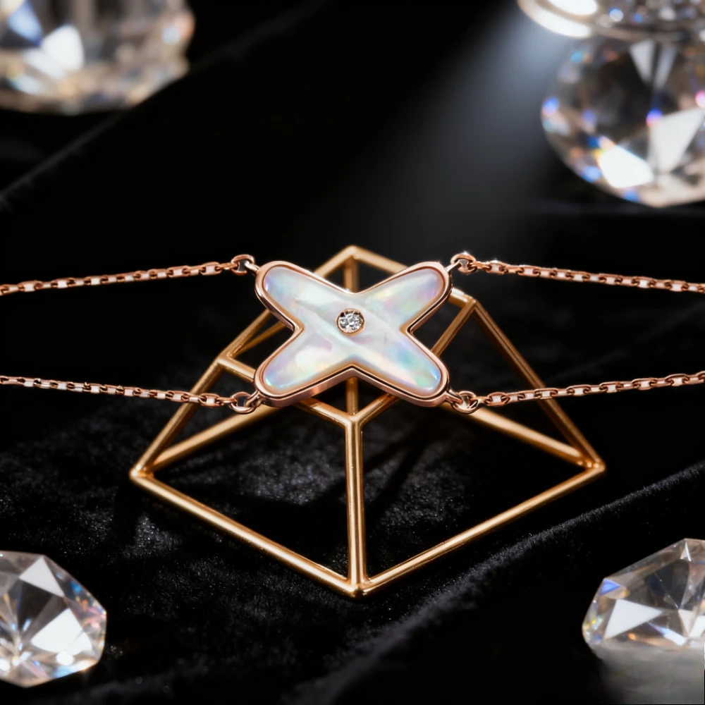 

Модные украшения Pulsera de oro rosa Fritillaria Натуральный темперамент nacarado, cadena de Collar de multitud hadiah, regalo