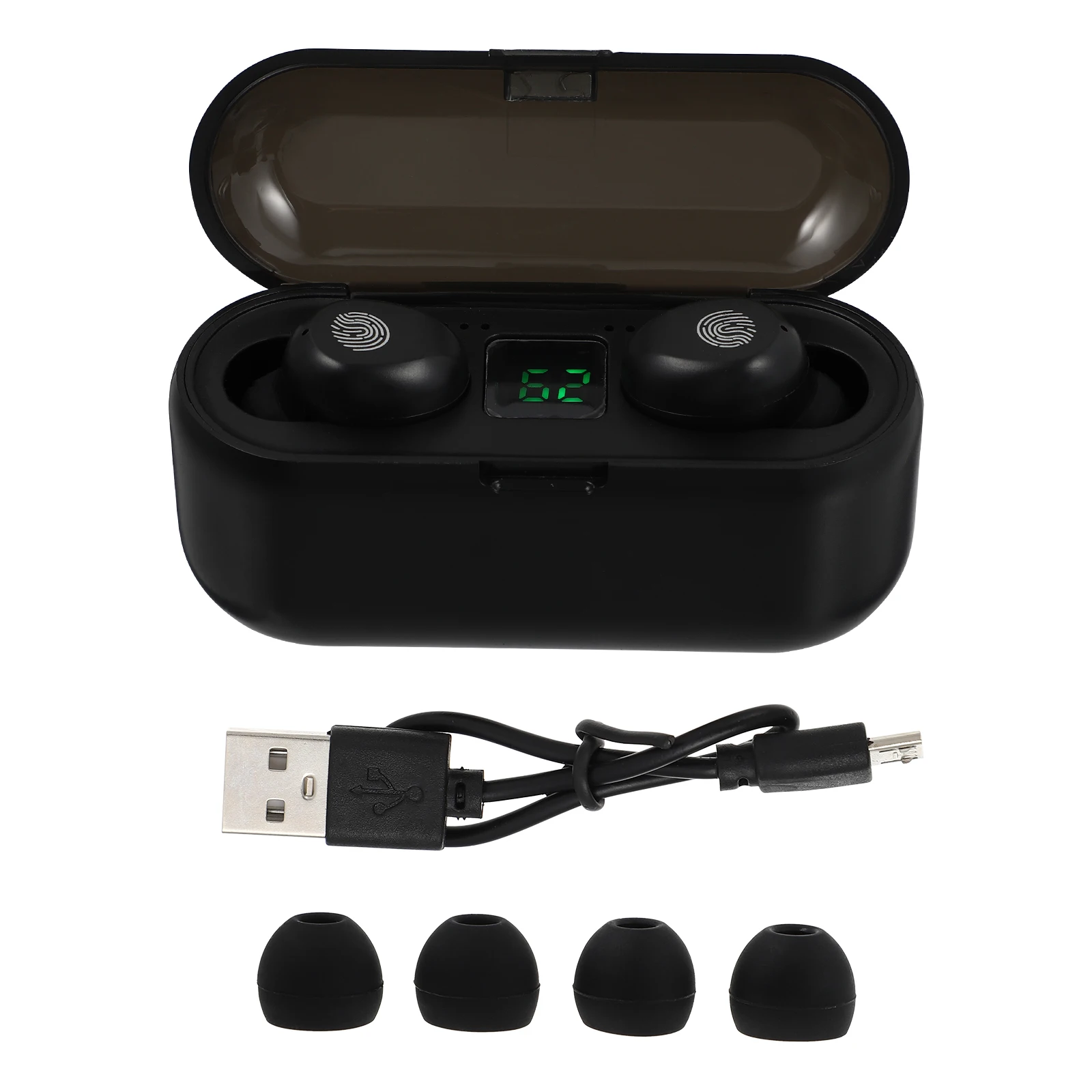 

Wireless Earbuds Headphone Gaming Earphones Mini Portable Sports Headset ABS 2200mAh Charging Case LED Display