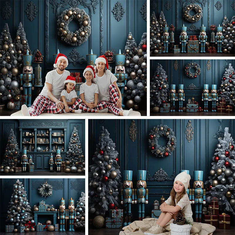 Vintage Christmas Indoor Photography Backgrounds Christmas Tree Gifts Party Kids Family Decor Photo Backdrops Studio Photobooth