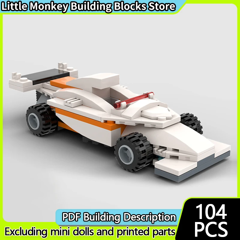 

City Car Model MOC Building Bricks White Single-Seater Racing Car Modular Technology Children Holiday Gifts Assemble Toys Suit