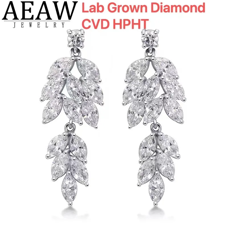 

2.78Ctw Marquise DEF Color VS-VVS CVD HPHT Lab Created Diamond Drop/Dangle Earrings 14K White Gold Wedding Earrings For Woman