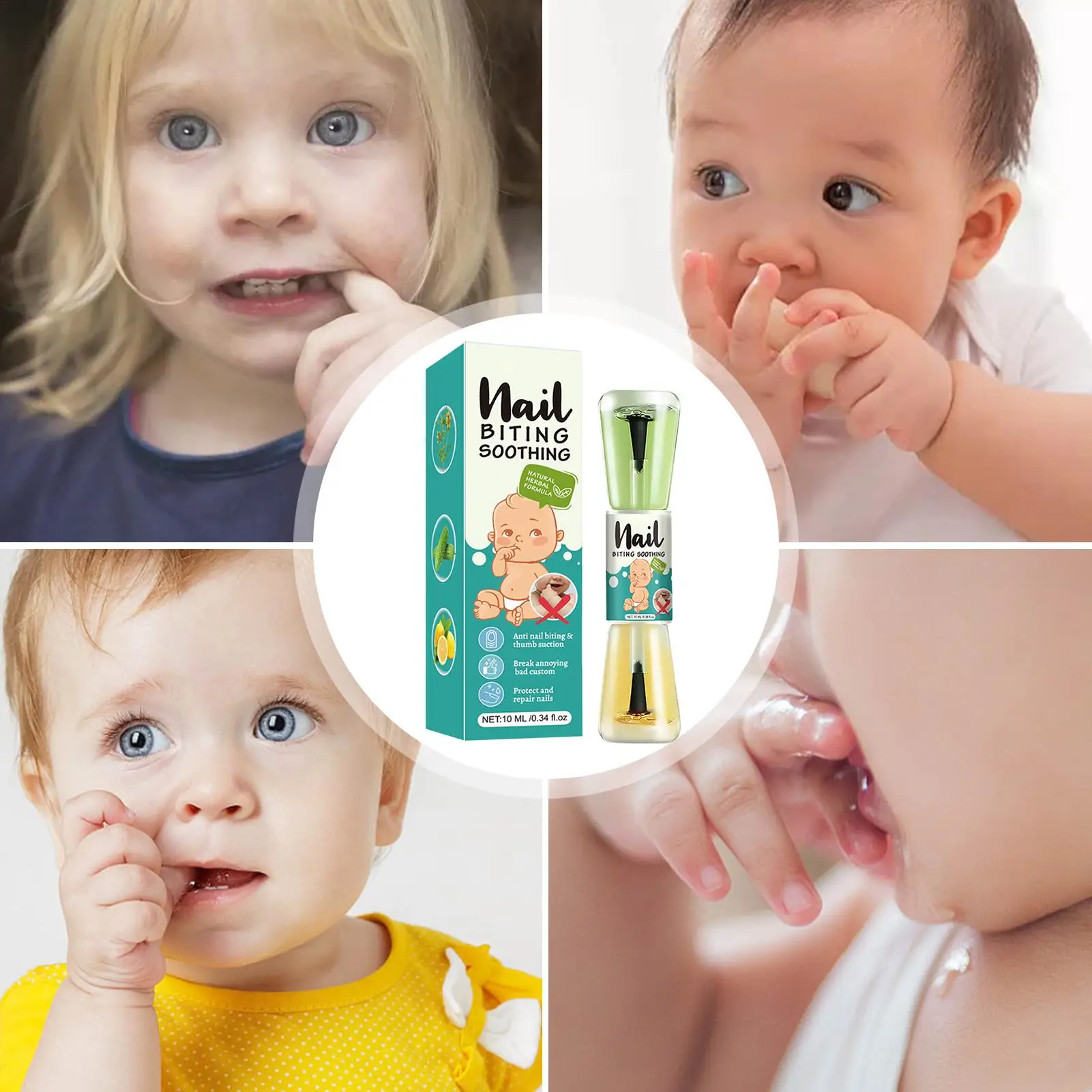 10ml Acqua per unghie amara Bambini Smalto per unghie anti-morso Estratti vegetali naturali liquidi Strumento per la cura delle unghie per i neonati Smettere di mordere le unghie