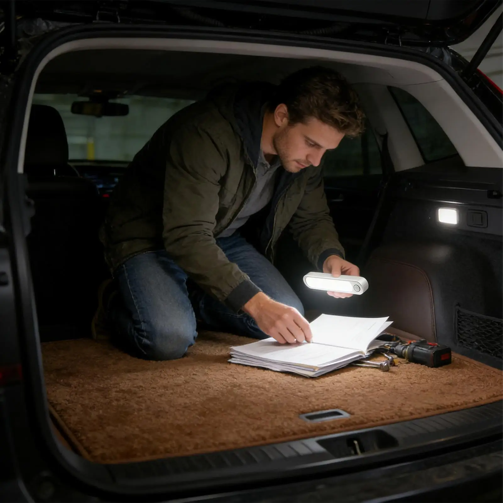 

Hood Light Rechargeable Magnet LED Trunk Lamp Automatic Sensor Hood Light Bar for Vehicle Truck Tractor Trailer SUV Interior